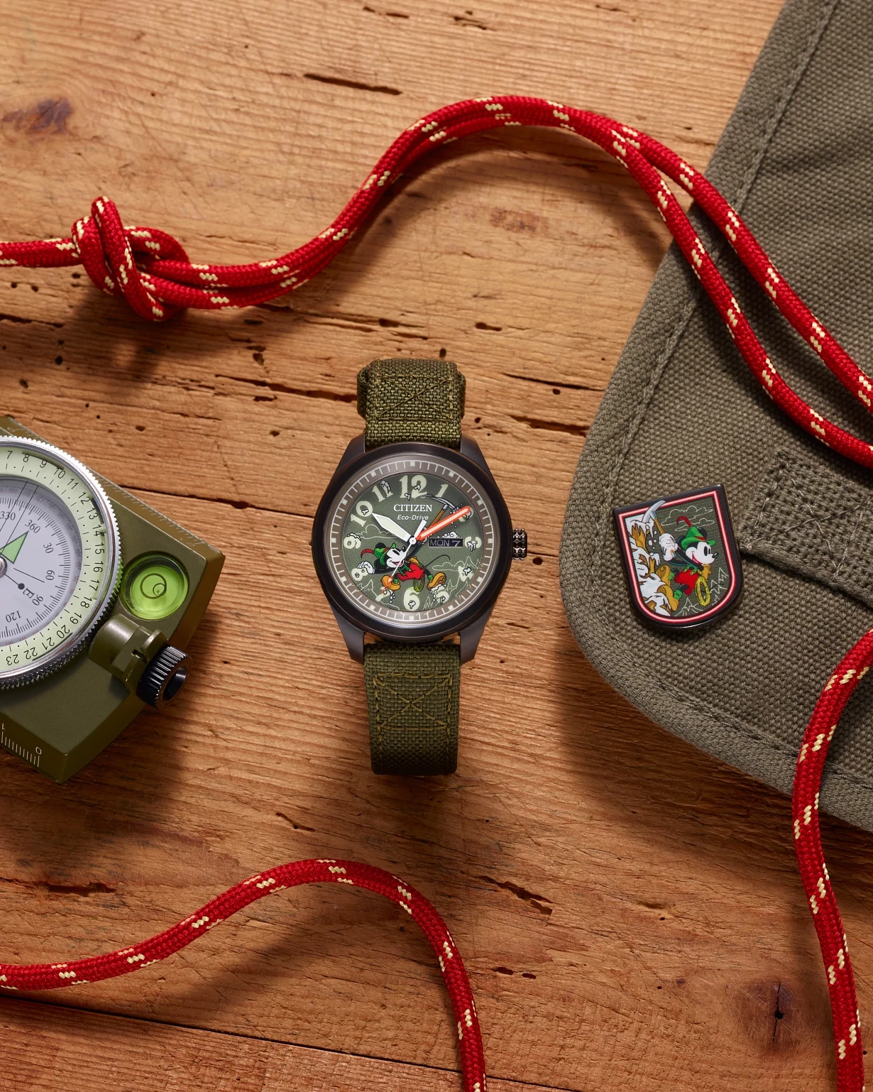 Alpine Mickey Mouse Green Dial CORDURA® Strap AW0148-47W | CITIZEN